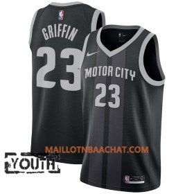 Maillot NBA Detroit Pistons Blake Griffin 23 2018-19 Nike City Edition Noir Bleu Swingman - Enfant